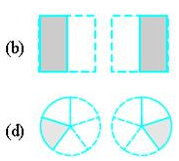 Geometric Shapes Showing Fraction