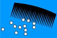 Charged comb attracting bits of paper