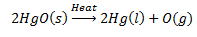 reduction of mercury oxide