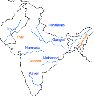 Map of India Prehistoric sites