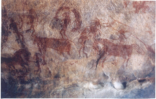 Rock painting Bhimbetka India