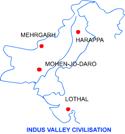 Map of India Sites of Indus Valley Civilisation